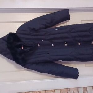 Nuage down hooded coat women's size small black  Detachable Hood